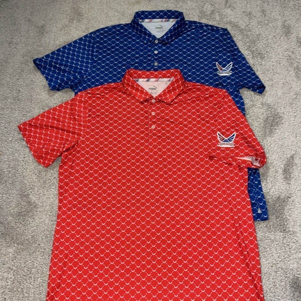 2 Red Blue Puma Volition Wings Surf The Web Volition woodland polo golf shirt XL